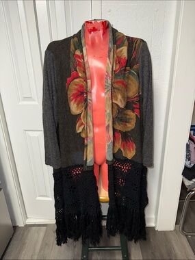 Tracy Porter fringe cardigan sweater